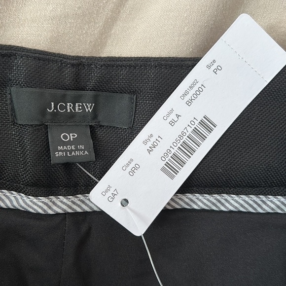 NWT JCrew Black Linen Trousers - Picture 3 of 3